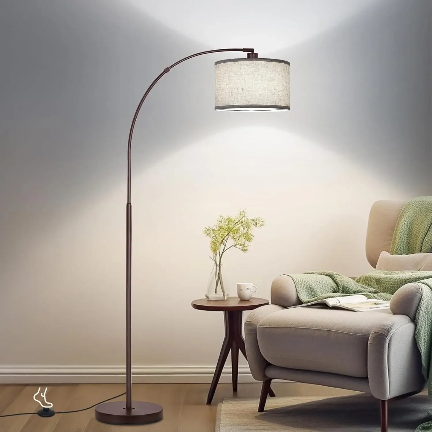 Living Room Floor Lamp With Adjustable Shade