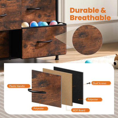 Dresser For Bedroom With Fabric Storage Drawers