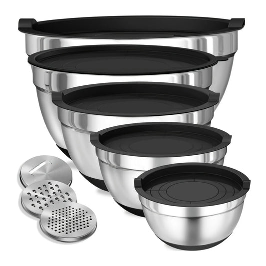 Stainless Steel Mixing Bowls with Airtight Lids