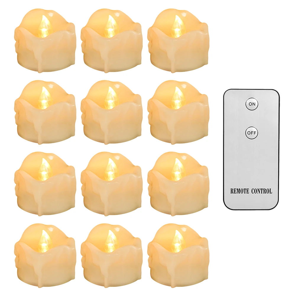 12/24Pcs Flameless LED Battery Operated Flickering Candles