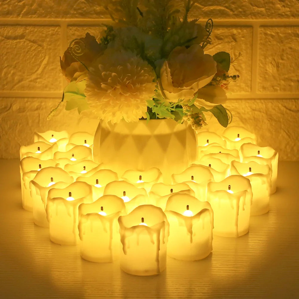 12/24Pcs Flameless LED Battery Operated Flickering Candles