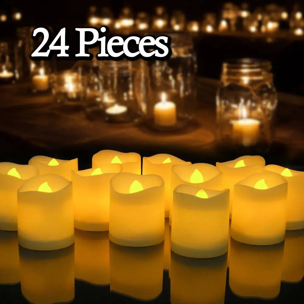 12/24Pcs Flameless LED Battery Operated Flickering Candles