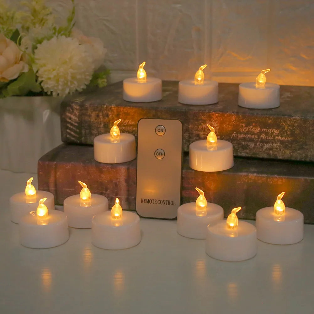 12/24Pcs Flameless LED Battery Operated Flickering Candles