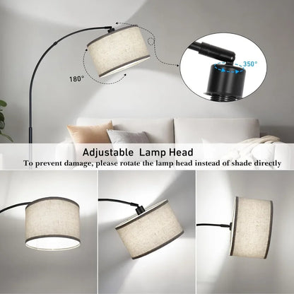 Living Room Floor Lamp With Adjustable Shade