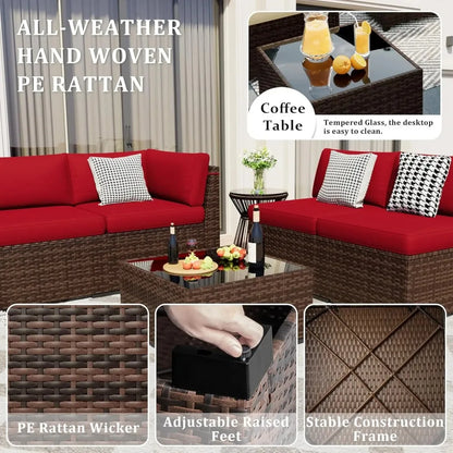 Eight Pieces Outdoor Furniture  W/Gas Fire Pit