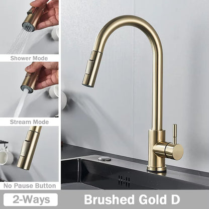 Black Pull Out Kitchen Faucet Deck Mounted
