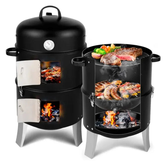 Vertical Steel Charcoal Smoker Heavy Duty BBQ