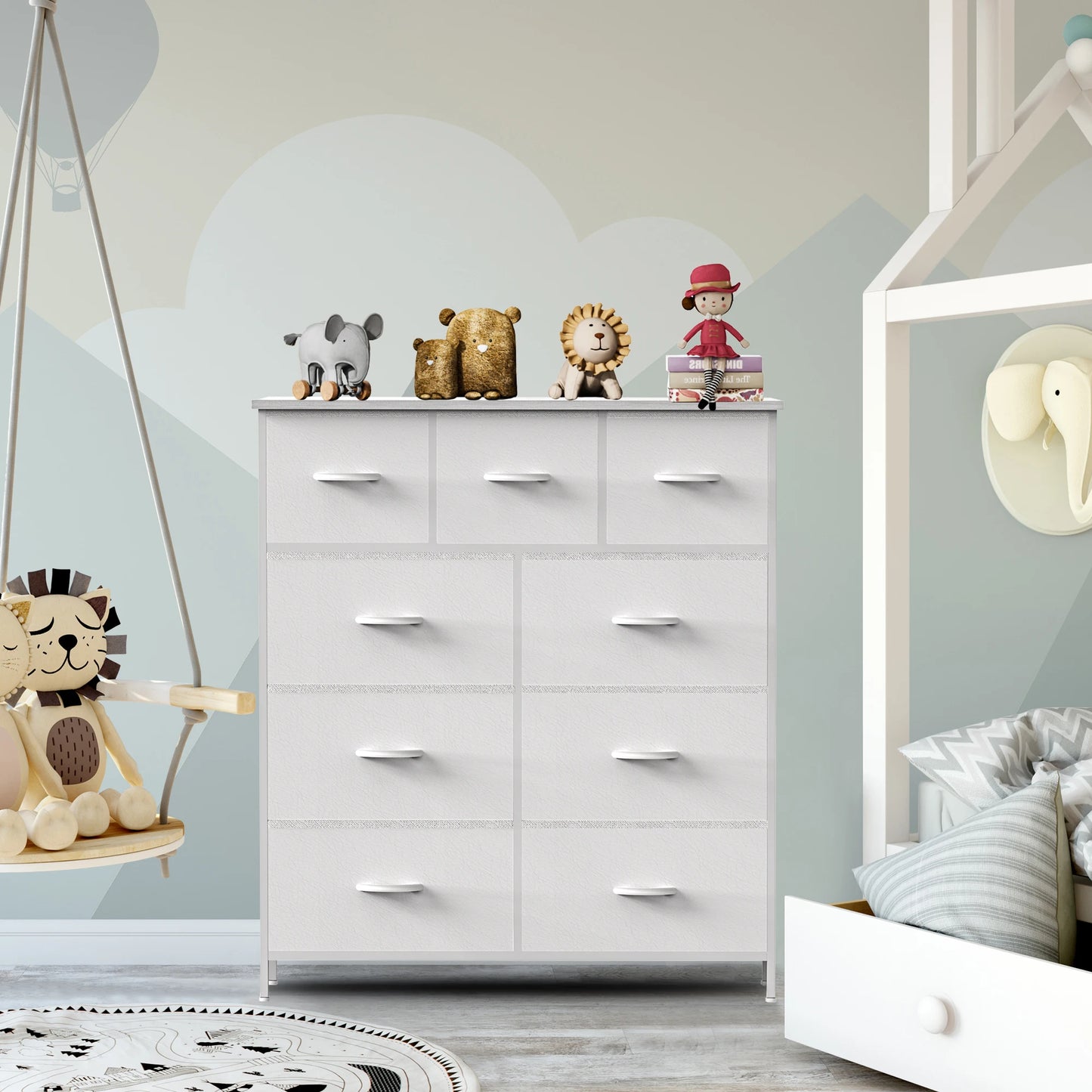Dresser For Bedroom With Fabric Storage Drawers