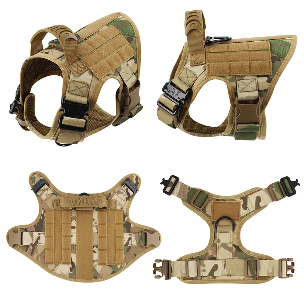 Military Dog Harness Set Leash Bags Patches