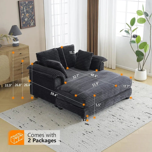 Corduroy Sofa Recliner Bed Upholstered Comfy Sleeper