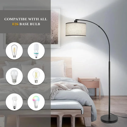 Living Room Floor Lamp With Adjustable Shade