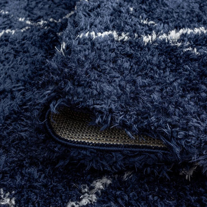 Navy Area Rug 5x8 Soft Non-Shedding Shag