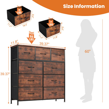 Dresser For Bedroom With Fabric Storage Drawers