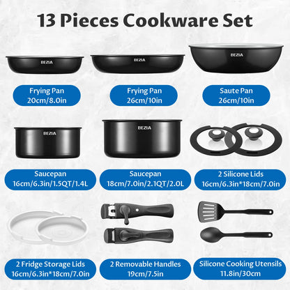 13Pcs Induction Cookware with Healthy Ceramic Coating